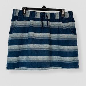 Patagonia Skirt Stripped Blue Hemp Stretch Organic Drawstring Size Medium Active
